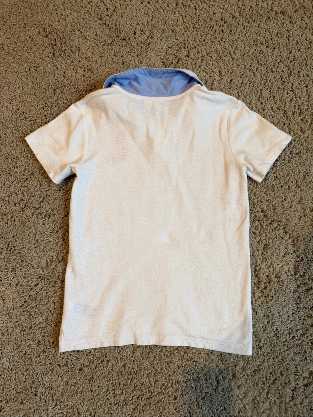 Janie and Jack Boys White Polo with Patriotic Dog Embroidery Sz 7